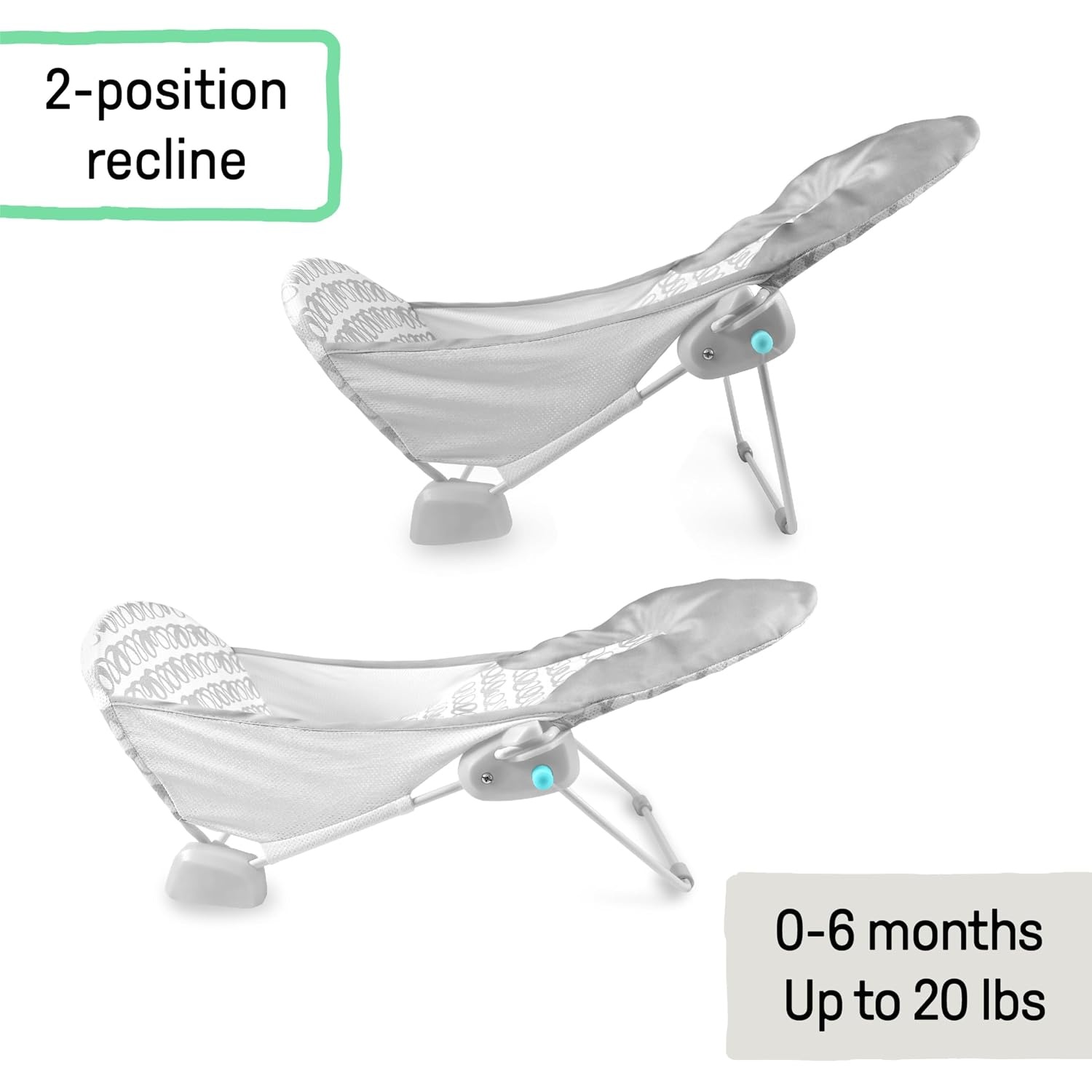 image:imageIngenuity Foldaway 2Position Baby Bath Seat Adjustable Support for Sink or Bathtub Ages 06 Months up to 20 Pounds MachineWashable SlingGris
