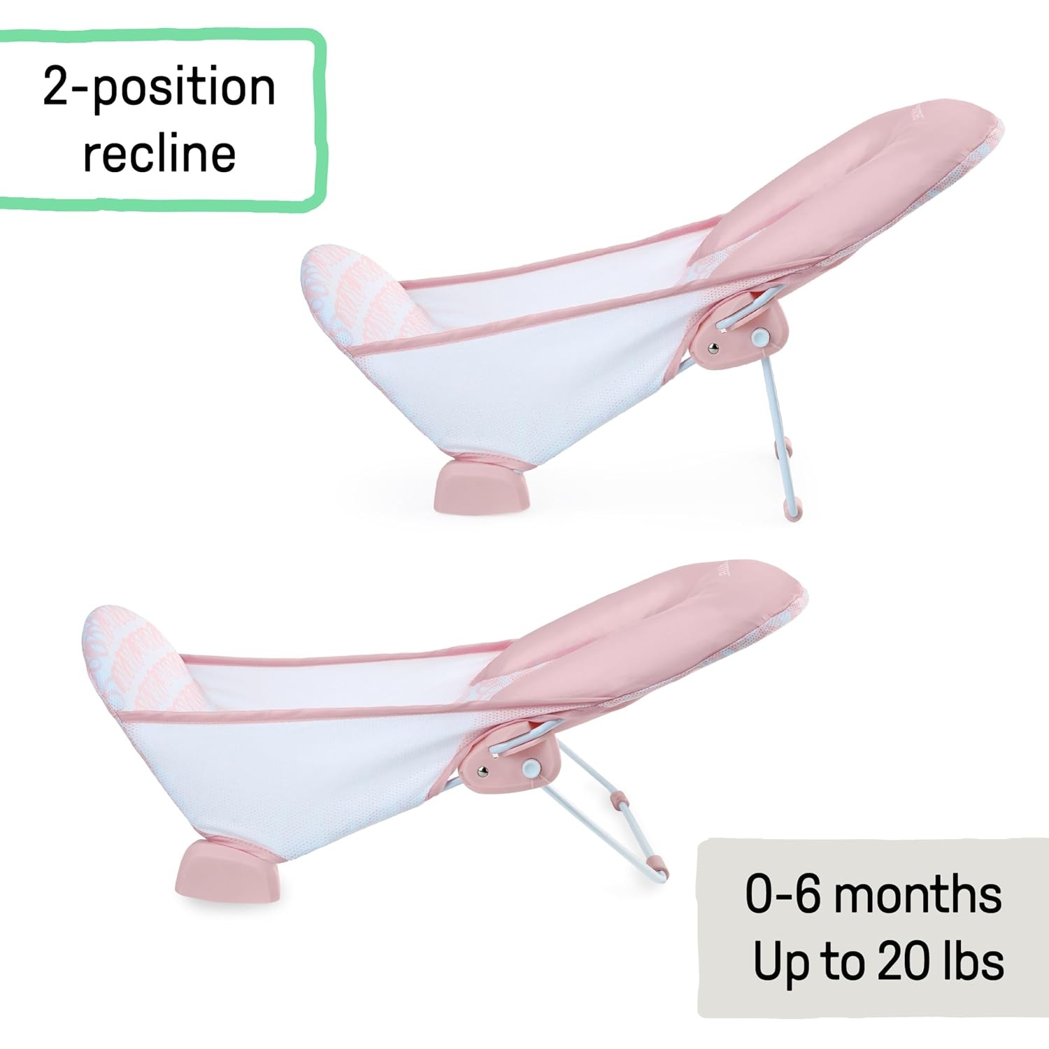 image:imageIngenuity Foldaway 2Position Baby Bath Seat Adjustable Support for Sink or Bathtub Ages 06 Months up to 20 Pounds MachineWashable SlingPink