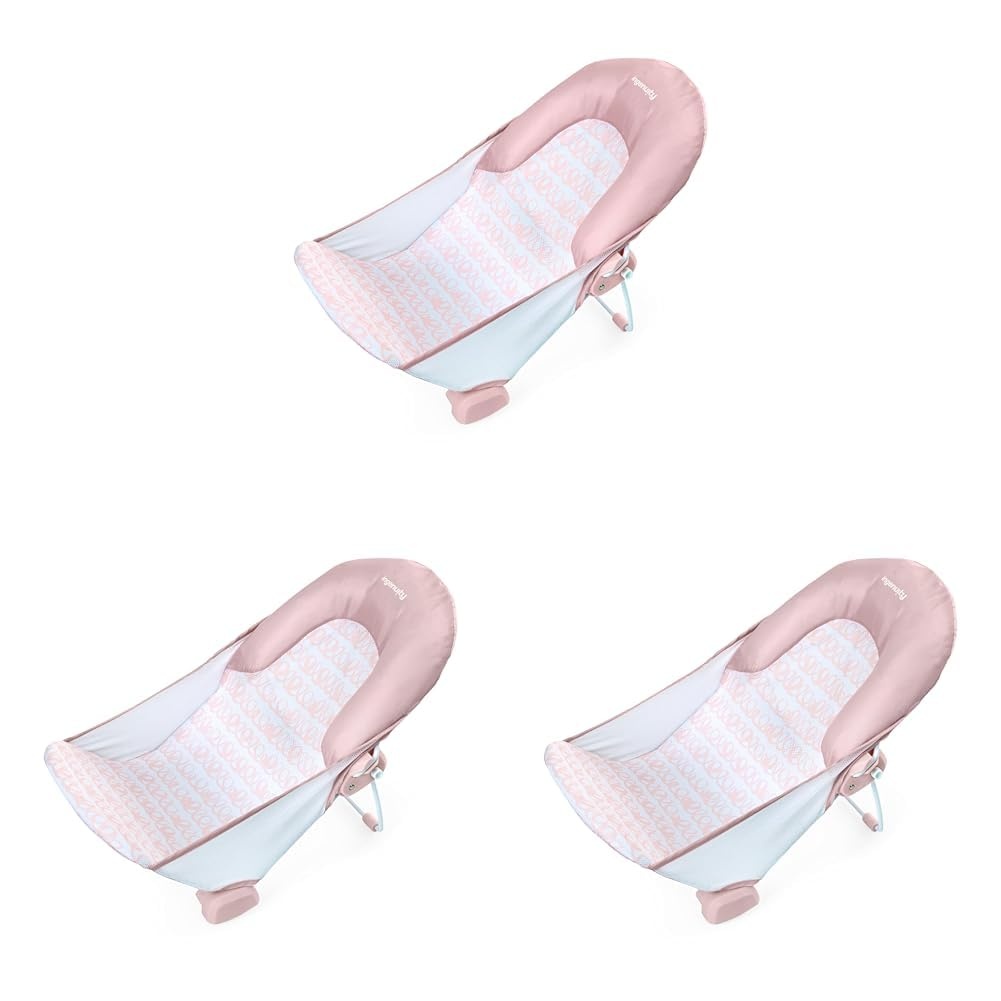 image:imageIngenuity Foldaway 2Position Baby Bath Seat Adjustable Support for Sink or Bathtub Ages 06 Months up to 20 Pounds MachineWashable SlingPink