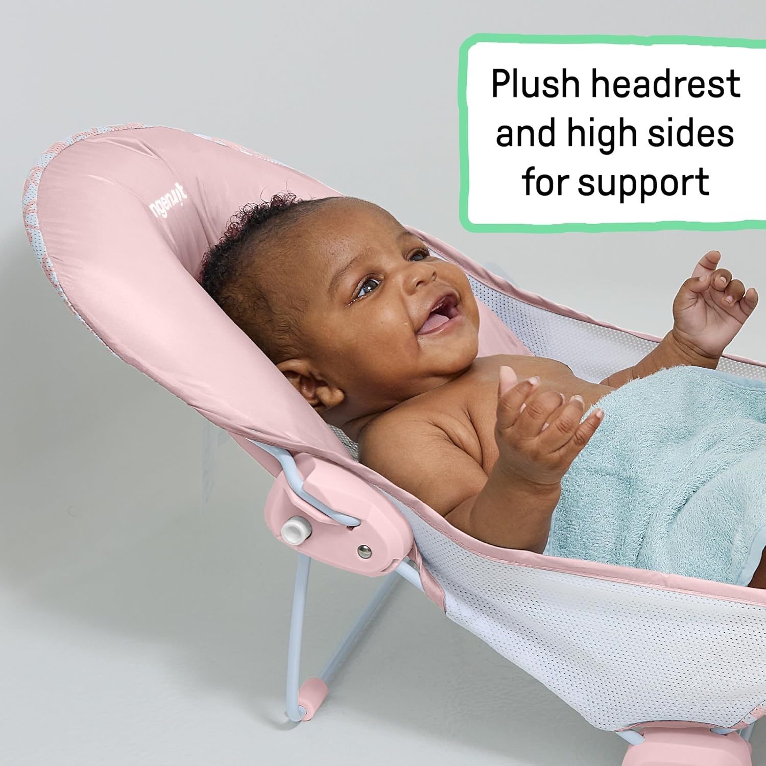 image:imageIngenuity Foldaway 2Position Baby Bath Seat Adjustable Support for Sink or Bathtub Ages 06 Months up to 20 Pounds MachineWashable SlingPink