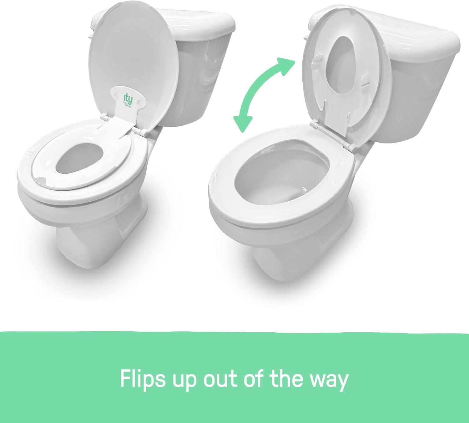 image:imageIngenuity Foldaway Travel Potty Training Seat with Storage Bag Folding amp Portable Toddler Potty Seat Easy OneHanded Open NonSlip GripFlip Sit Potty Seat 2 Pack