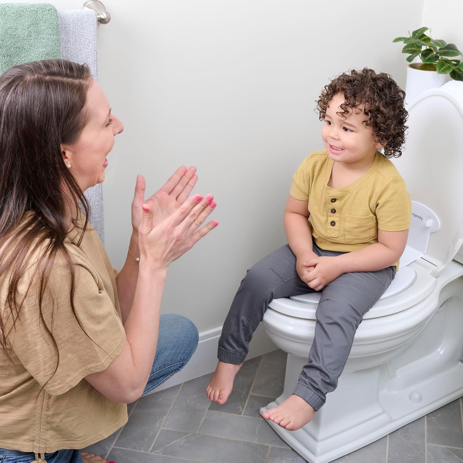 image:imageIngenuity Foldaway Travel Potty Training Seat with Storage Bag Folding amp Portable Toddler Potty Seat Easy OneHanded Open NonSlip GripFlip Sit Potty Seat Pack of 4