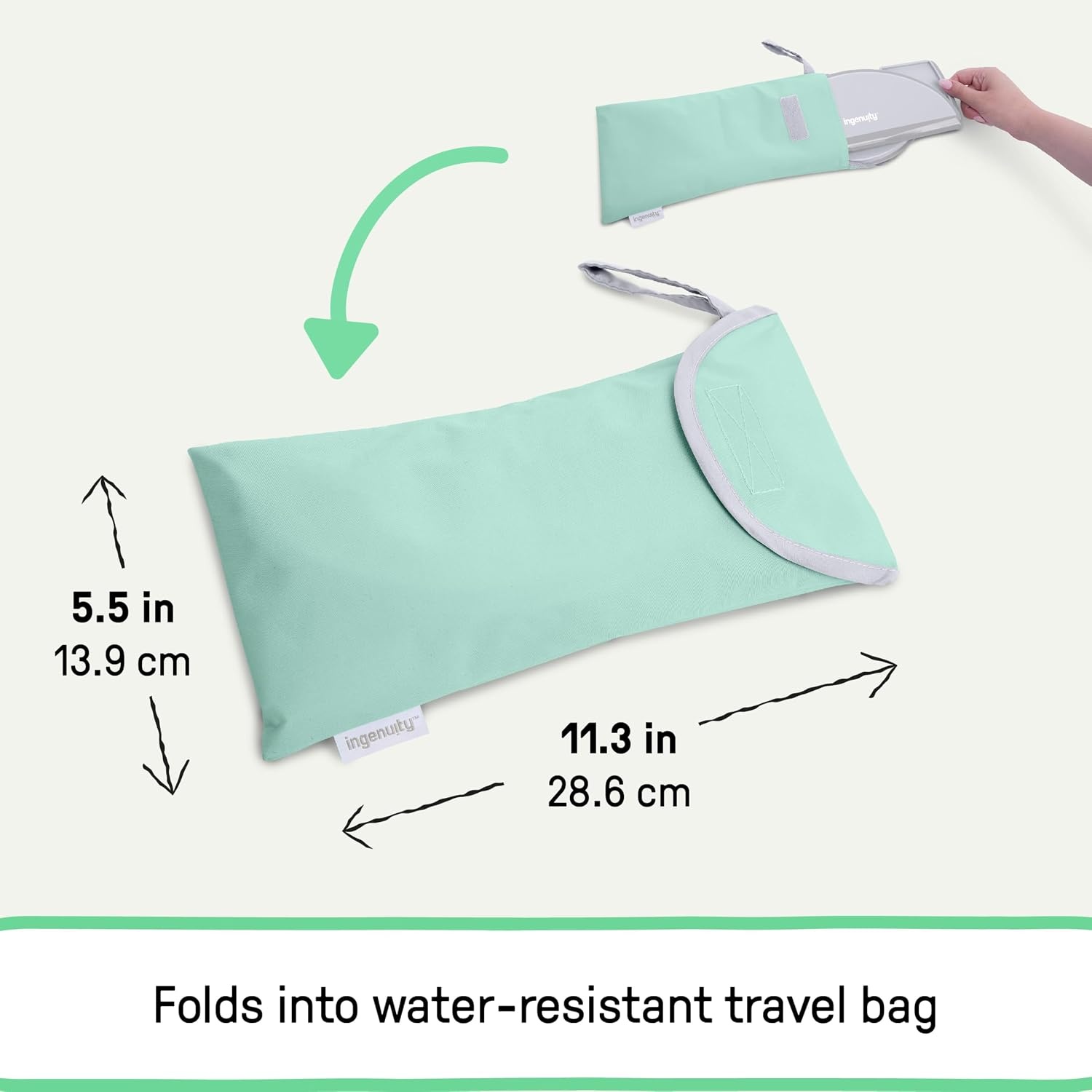 image:imageIngenuity Foldaway Travel Potty Training Seat with Storage Bag Folding amp Portable Toddler Potty Seat Easy OneHanded Open NonSlip GripFoldaway Potty