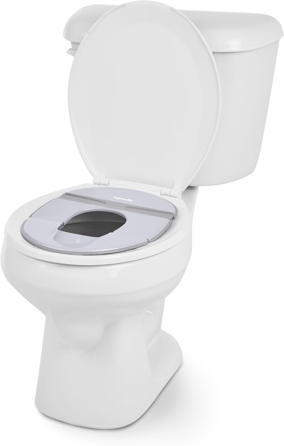 image:imageIngenuity Foldaway Travel Potty Training Seat with Storage Bag Folding amp Portable Toddler Potty Seat Easy OneHanded Open NonSlip GripFoldaway Potty