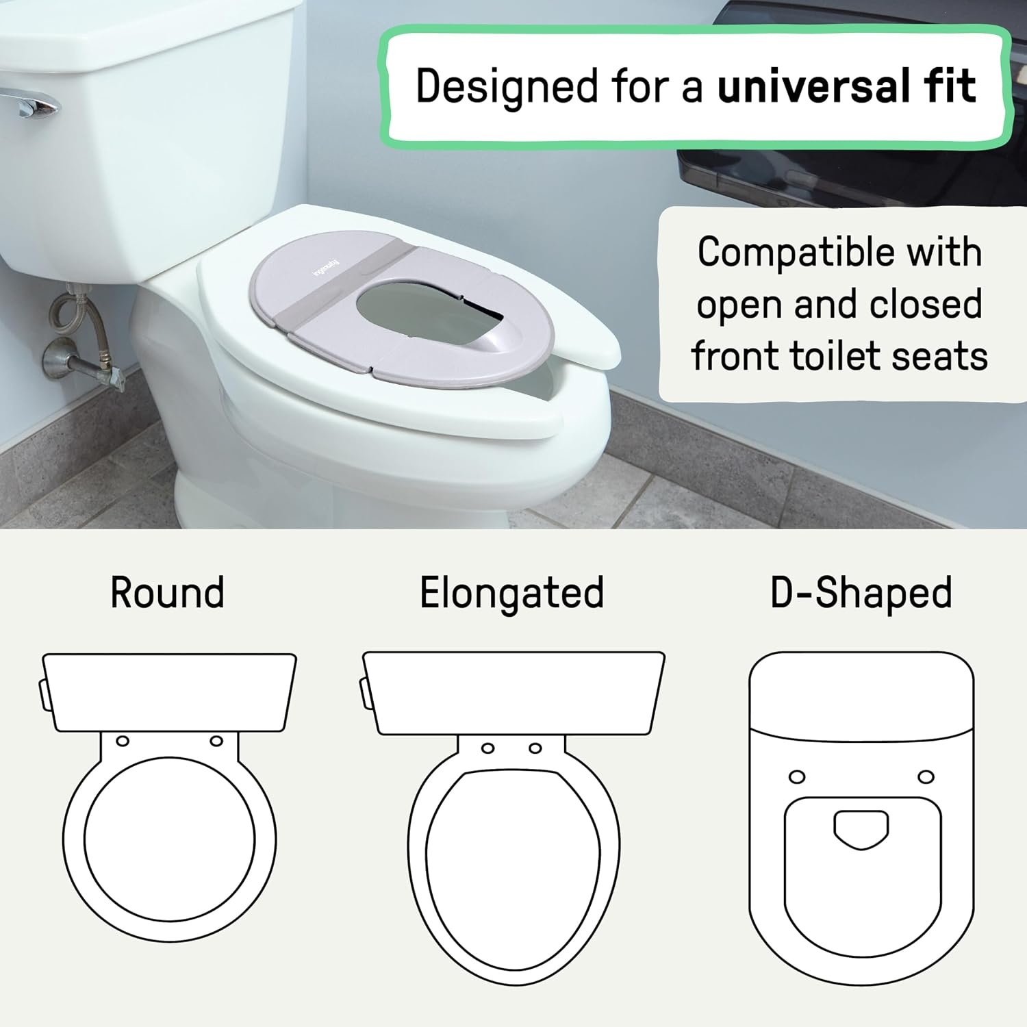 image:imageIngenuity Foldaway Travel Potty Training Seat with Storage Bag Folding amp Portable Toddler Potty Seat Easy OneHanded Open NonSlip GripFoldaway Potty