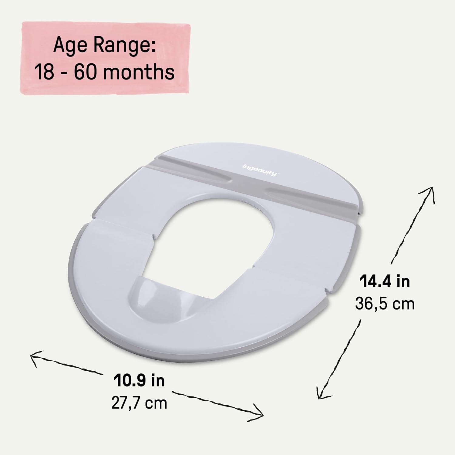 image:imageIngenuity Foldaway Travel Potty Training Seat with Storage Bag Folding amp Portable Toddler Potty Seat Easy OneHanded Open NonSlip GripFoldaway Potty