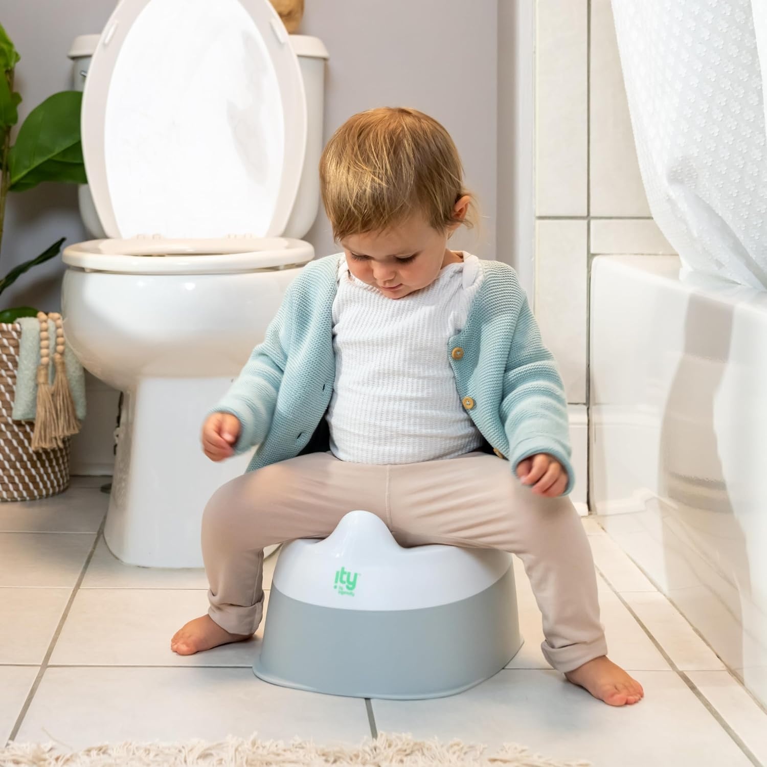 image:imageIngenuity Foldaway Travel Potty Training Seat with Storage Bag Folding amp Portable Toddler Potty Seat Easy OneHanded Open NonSlip GripReady Set Go Potty Pack of 4