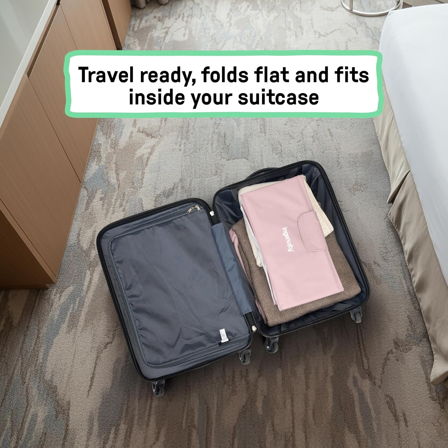 image:imageIngenuity Tuckaway Toddler Folding Tub Converts Shower to Tub Folds to Store Easy to Clean No Assembly Required Portable Baby Bathtub for Travel 12M5Y GrayPink