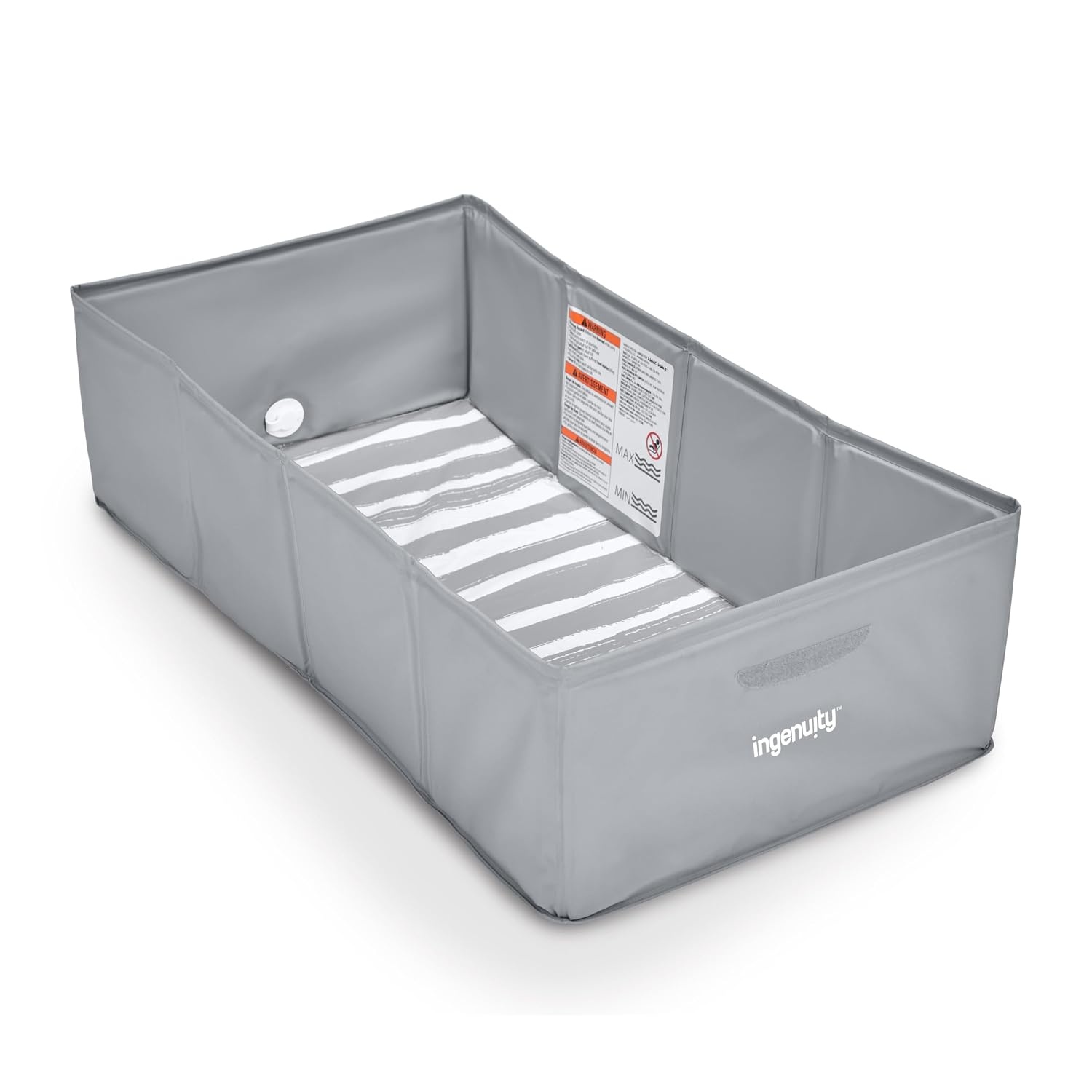 image:imageIngenuity Tuckaway Toddler Folding Tub Converts Shower to Tub Folds to Store Easy to Clean No Assembly Required Portable Baby Bathtub for Travel 12M5Y GrayGray