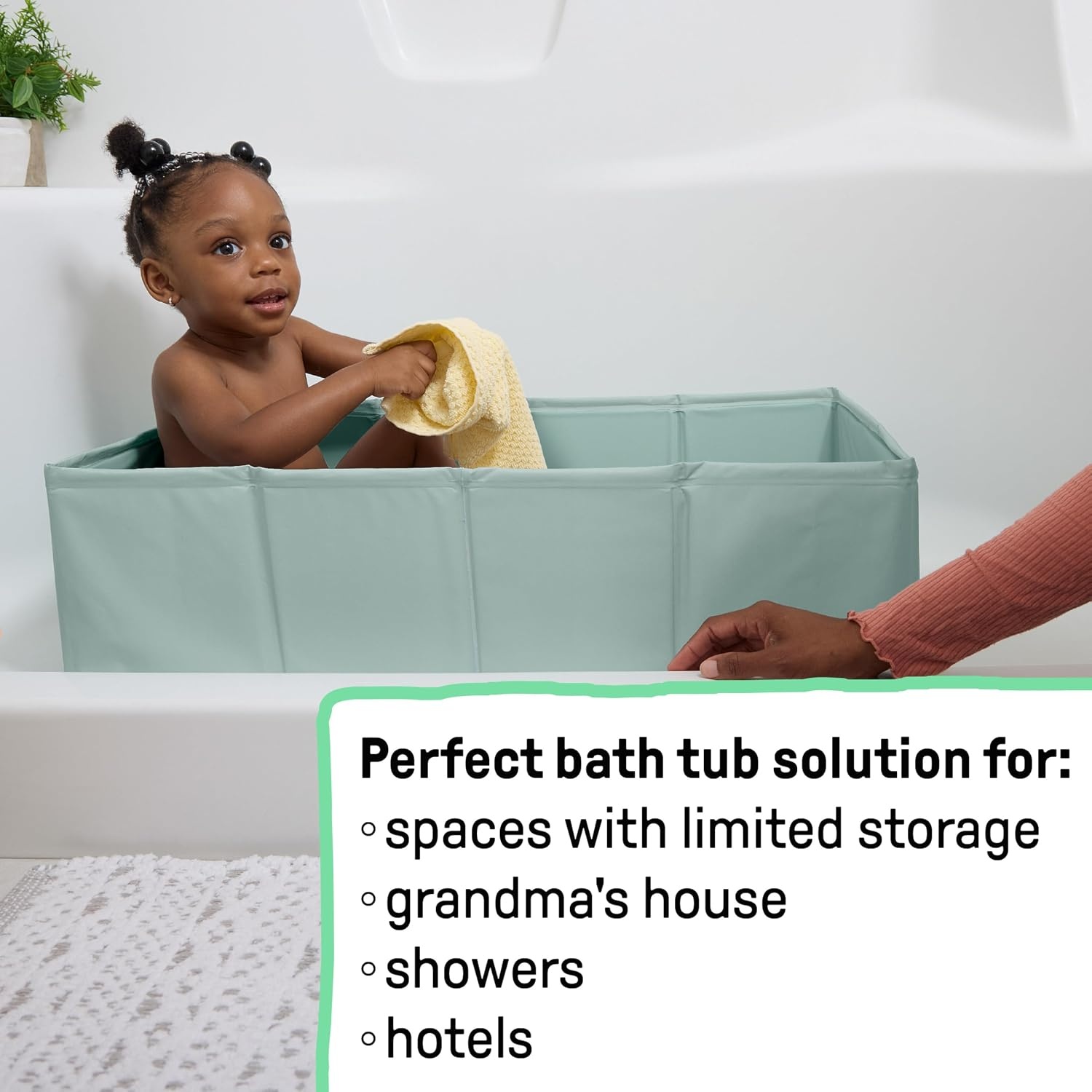 image:imageIngenuity Tuckaway Toddler Folding Tub Converts Shower to Tub Folds to Store Easy to Clean No Assembly Required Portable Baby Bathtub for Travel 12M5Y GrayGreen