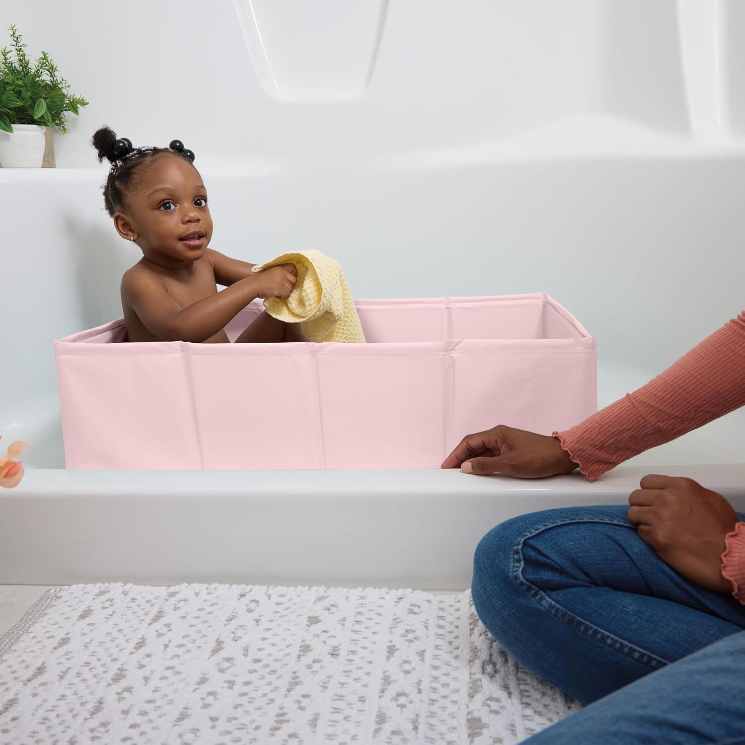 image:imageIngenuity Tuckaway Toddler Folding Tub Converts Shower to Tub Folds to Store Easy to Clean No Assembly Required Portable Baby Bathtub for Travel 12M5Y GrayPink