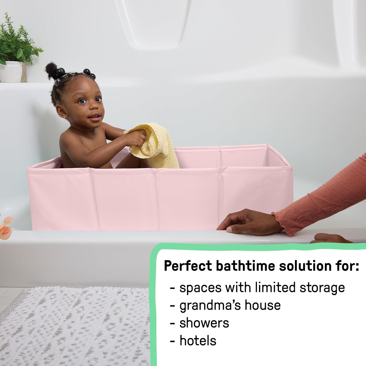 image:imageIngenuity Tuckaway Toddler Folding Tub Converts Shower to Tub Folds to Store Easy to Clean No Assembly Required Portable Baby Bathtub for Travel 12M5Y GrayPink
