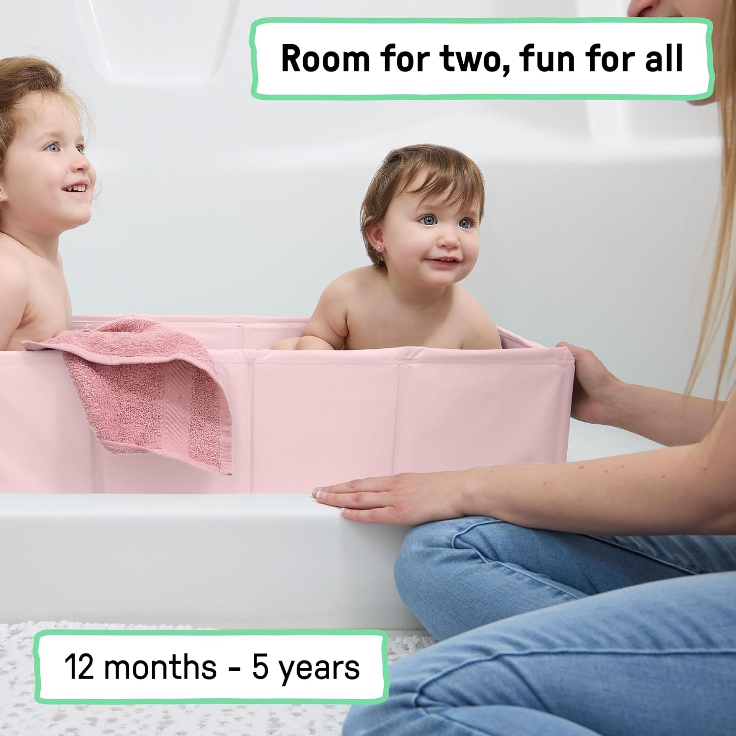 image:imageIngenuity Tuckaway Toddler Folding Tub Converts Shower to Tub Folds to Store Easy to Clean No Assembly Required Portable Baby Bathtub for Travel 12M5Y GrayPink