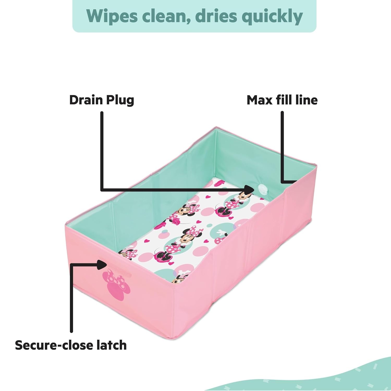 image:imageIngenuity Tuckaway Toddler Folding Tub Converts Shower to Tub Folds to Store Easy to Clean No Assembly Required Portable Baby Bathtub for Travel 12M5Y GrayPink Green