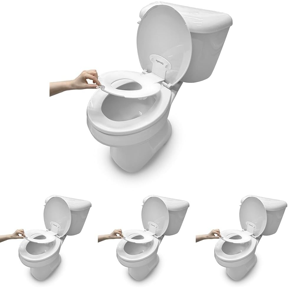 image:imageIngenuity Foldaway Travel Potty Training Seat with Storage Bag Folding amp Portable Toddler Potty Seat Easy OneHanded Open NonSlip GripFlip Sit Potty Seat Pack of 4