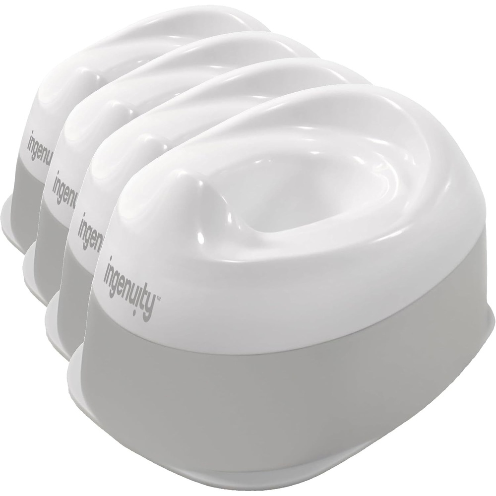 image:imageIngenuity Foldaway Travel Potty Training Seat with Storage Bag Folding amp Portable Toddler Potty Seat Easy OneHanded Open NonSlip GripReady Set Go Potty Pack of 4