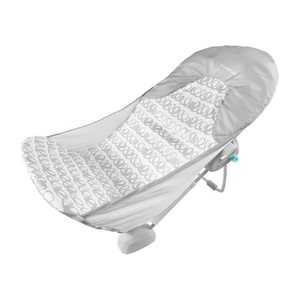 Ingenuity Foldaway 2-Position Baby Bath Seat, Adjustable Support for Sink or Bathtub, Ages 0-6 Months up to 20 Pounds, Machine-Washable Sling(Gray)
