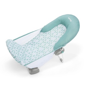 Ingenuity Foldaway 2-Position Baby Bath Seat, Adjustable Support for Sink or Bathtub, Ages 0-6 Months up to 20 Pounds, Machine-Washable Sling(Green)