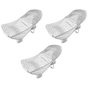 Ingenuity Foldaway 2-Position Baby Bath Seat, Adjustable Support for Sink or Bathtub, Ages 0-6 Months up to 20 Pounds, Machine-Washable Sling(Gris)