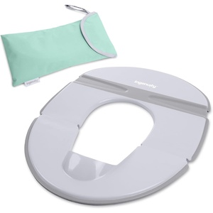 Ingenuity Foldaway Travel Potty Training Seat with Storage Bag, Folding & Portable Toddler Potty Seat, Easy One-Handed Open, Non-Slip Grip(Foldaway Potty)
